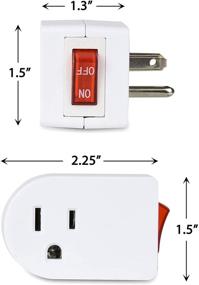 img 1 attached to 💡 Electes 3 Prong Grounded Single Port Power Adapter - 3 Pack with Red Indicator On/Off switch