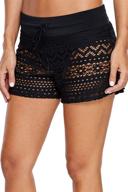 👙 heymiss women's lace crochet skirted bikini bottoms swim shorts logo