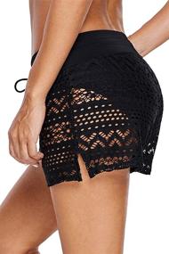 img 2 attached to 👙 Heymiss Women's Lace Crochet Skirted Bikini Bottoms Swim Shorts