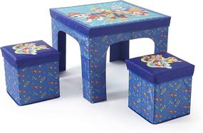 img 4 attached to 🐾 Idea Nuova Paw Patrol 3-Piece Collapsible Set: Storage Table and 2 Ottomans, in Blue