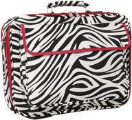 🐆 17-inch laptop computer case with red trim zebra design – ideal for world travelers, one size logo