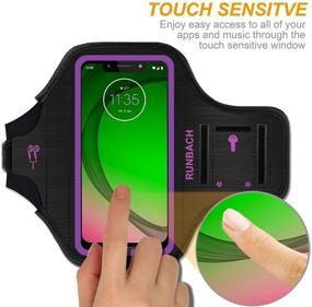 img 2 attached to Sweatproof Purple Running Armband for Motorola Phones: RUNBACH Exercise Bag G Fast/G Pro/G Stylus/G8/G8 Power/G8 Play/G8 Plus/G7/G7 Power/G7 Play/G7 Plus/E/E6/E6 Plus/Z4