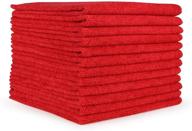🧽 arkwright 12x12 microfiber cleaning cloths, 12-pack - ideal microfiber towel set for home, kitchen, gym, cars, glass (red) logo