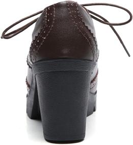img 2 attached to 👠 DADAWEN Women's T-Strap Platform Dress Shoes, with Classic Square Toe and Mid-Heel