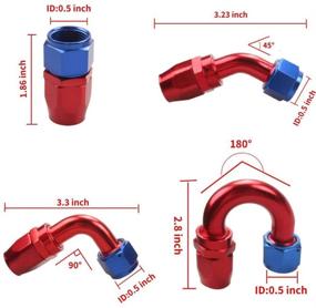 img 3 attached to 🔴 MOOSUN 16Ft 6-AN Stainless Steel Braided Red & Blue Fuel Line Kit with Rotary Swivel Hose Ends