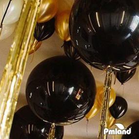 img 1 attached to 🎈 PMLAND 36" Черные гигантские латексные шары - 6 шт. - Премиум качество гелия