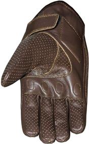 img 1 attached to Premium Perforated Brown Leather Men's Motorcycle Cruiser Safety Gel Gloves S