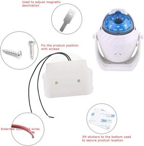 img 2 attached to 🧭 Marine Electronic Navigation Bracket Mount Backlight Compass - Dashboard Compass with Night Visibility Light for Car, Watercraft, Boat, and Caravan