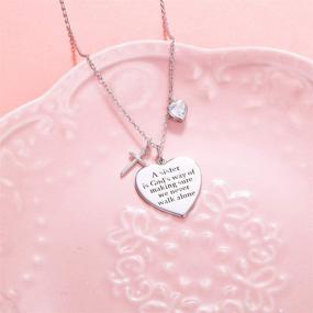 img 3 attached to 💕 Sister Necklace - Genuine Sterling Silver Heart Pendant for Sisters - Ideal Sister Gifts