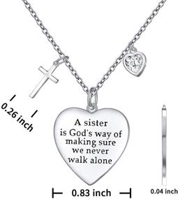 img 1 attached to 💕 Sister Necklace - Genuine Sterling Silver Heart Pendant for Sisters - Ideal Sister Gifts