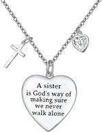 💕 sister necklace - genuine sterling silver heart pendant for sisters - ideal sister gifts logo