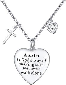 img 4 attached to 💕 Sister Necklace - Genuine Sterling Silver Heart Pendant for Sisters - Ideal Sister Gifts