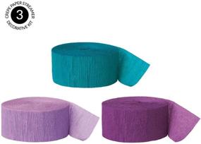 img 3 attached to 🧜 Andaz Press Mermaid Colored Crepe Paper Streamer Kit, 240-Feet, Aqua Teal, Lavender, Royal Purple, 1-Pack, 3-Rolls - Ideal for Mermaid-Themed Wedding, Baby or Bridal Shower, Birthday Party Decorations