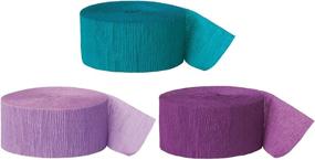 img 4 attached to 🧜 Andaz Press Mermaid Colored Crepe Paper Streamer Kit, 240-Feet, Aqua Teal, Lavender, Royal Purple, 1-Pack, 3-Rolls - Ideal for Mermaid-Themed Wedding, Baby or Bridal Shower, Birthday Party Decorations