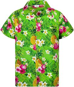 img 4 attached to Kameha Hawaiian Shortsleeve Pineapple Leaves Boys' Clothing and Tops, Tees & Shirts