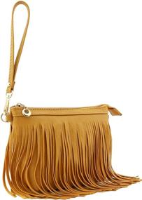 img 3 attached to 👜 Fashionable Small Fringe Crossbody Bag with Wrist Strap - Women's Handbags, Wallets, and Crossbody Bags