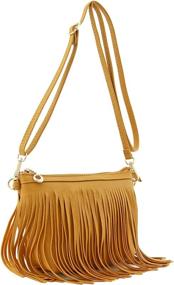 img 4 attached to 👜 Fashionable Small Fringe Crossbody Bag with Wrist Strap - Women's Handbags, Wallets, and Crossbody Bags