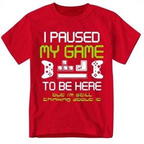 img 4 attached to 🎮 Pausing the Laughs: Funny Gamer Youth Shirt for Boys' Clothing+