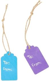 img 1 attached to 🏷️ 100 Pack of Juvale Unfinished Wooden Craft Tags with Holes and Twine - Ideal for Wood Gift Tag Making (2.7 x 1.5 in)