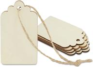 🏷️ 100 pack of juvale unfinished wooden craft tags with holes and twine - ideal for wood gift tag making (2.7 x 1.5 in) logo