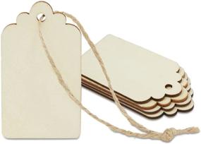 img 4 attached to 🏷️ 100 Pack of Juvale Unfinished Wooden Craft Tags with Holes and Twine - Ideal for Wood Gift Tag Making (2.7 x 1.5 in)