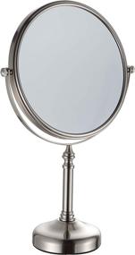 img 4 attached to 🪞 KAIIY 8-Inch Large Tabletop Cosmetic Mirror with 5X Magnification, Swivel Makeup Mirror, 14 Inches Height, Brushed Nickel Finish