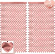 🌹 2 pack rose gold heart foil curtains - shimmering metallic fringe tinsel - ideal for bachelorette party, birthday backdrop, wedding photo booth, engagement, bridal shower (rose gold) logo