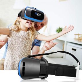 img 3 attached to 🎮 Улучшите игровой опыт и исследуйте виртуальную реальность с помощью синих 3D VR-очков, совместимых с iPhone и Android - Ваш идеальный мобильный игровой и кинематографический опыт с защитой для глаз