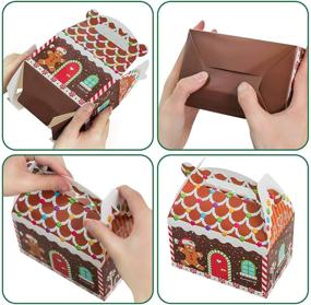 img 2 attached to 🎁 TOMNK 28 Подарочных коробок на Рождество | Коробки для печенья | Коробки для лакомств |Картонные двускатные коробочки в виде 3D Рождественского домика для конфет | Принадлежности для новогодней вечеринки | Коробки на Рождество для подарков - размеры 6х3,5х3,5 дюйма.