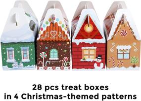 img 1 attached to 🎁 TOMNK 28 Подарочных коробок на Рождество | Коробки для печенья | Коробки для лакомств |Картонные двускатные коробочки в виде 3D Рождественского домика для конфет | Принадлежности для новогодней вечеринки | Коробки на Рождество для подарков - размеры 6х3,5х3,5 дюйма.