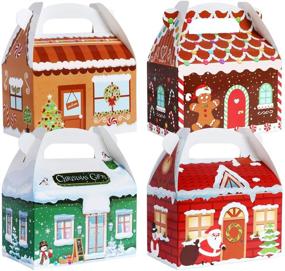 img 4 attached to 🎁 TOMNK 28 Подарочных коробок на Рождество | Коробки для печенья | Коробки для лакомств |Картонные двускатные коробочки в виде 3D Рождественского домика для конфет | Принадлежности для новогодней вечеринки | Коробки на Рождество для подарков - размеры 6х3,5х3,5 дюйма.