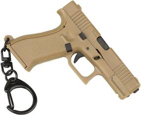 img 4 attached to Anyoupin Pistol Shaped Keychain Accessory Tan