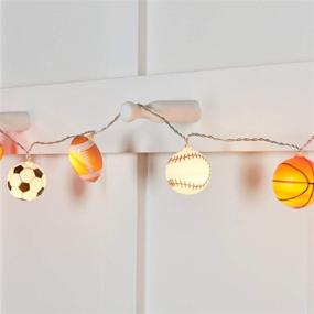 img 1 attached to 🏀 Дополните свое пространство с Lights4fun, Inc. 10 внутренними светодиодными гирляндами с аккумулятором, изображающими спортивные мячи.