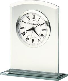 img 1 attached to ⏰ Howard Miller Medina Table Clock 645-716 - Curved Beveled Glass, Shatter Resistant Convex Crystal, Black Hands and Roman Numerals, Modern Home Decor, Quartz, Alarm Movement
