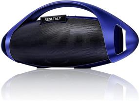 img 4 attached to RESLTALY Portable Bluetooth Speakers - Wireless Loud Speaker with Bluetooth 5.0, FM Radio, 10W Powerful Bass, Stereo Sound - 16 Hours Music, Mic, AUX - Blue - Ideal for Family and Outdoor Parties