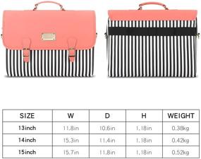 img 3 attached to 💼 Kamlui Women's Laptop Bag for 13-15.6 Inch PU Leather Waterproof Carrying Work Computer Tote Briefcase Shoulder Messenger Sleeve Case for Macbook Pro Air HP Lenovo Dell, Cute Pink Design