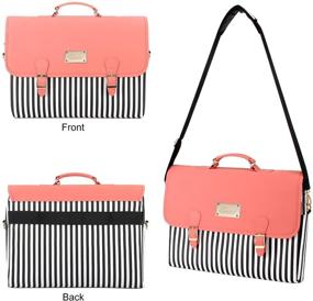 img 2 attached to 💼 Kamlui Women's Laptop Bag for 13-15.6 Inch PU Leather Waterproof Carrying Work Computer Tote Briefcase Shoulder Messenger Sleeve Case for Macbook Pro Air HP Lenovo Dell, Cute Pink Design