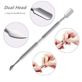 img 2 attached to 💅 FULINJOY 2PCS Cuticle Pusher and Cutter: Premium Stainless Steel Dual Head Cutter for Flawless Manicure and Pedicure of Fingernails and Toenails