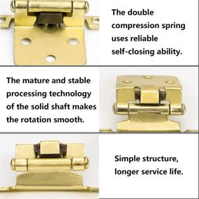 img 2 attached to 🔩 Золотистые накладные петли goldenwarm (20 пар / 40 штук) - Щелевое крепление из латуни SCH30BB Gold Декоративные петли для шкафов, ванных комнат и кухонной техники.