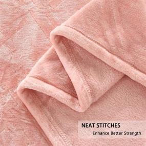 img 2 attached to 🌸 HT&PJ Fleece Throw Blanket: Luxurious Pink Flannel Microfiber Velvet - Cozy, Lightweight, & Warm (50 X 60")