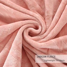 img 1 attached to 🌸 HT&PJ Fleece Throw Blanket: Luxurious Pink Flannel Microfiber Velvet - Cozy, Lightweight, & Warm (50 X 60")