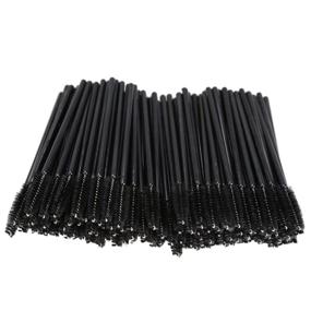 img 1 attached to GoWorth 200 PCS Disposable Eyelash Mascara Brushes: Rose Red & Black Makeup Brush Wands Applicator Kits