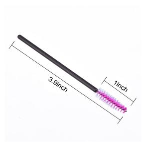 img 3 attached to GoWorth 200 PCS Disposable Eyelash Mascara Brushes: Rose Red & Black Makeup Brush Wands Applicator Kits