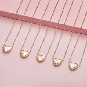 img 1 attached to 💕 Stylish 14K Gold Plated Dainty Heart Necklace for Women | A-Z Alphabet Pendant Necklace for Girls