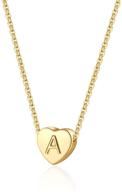 💕 stylish 14k gold plated dainty heart necklace for women | a-z alphabet pendant necklace for girls logo