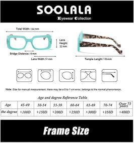 img 3 attached to 👓 Clear Vision and Stylish Protection: SOOLALA Hit Candy Colors Square Reading Glasses with Anti-Blue Light Lens Readers