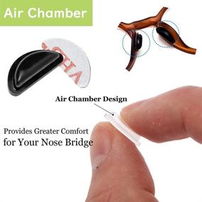 img 1 attached to 👓 12-Pair Adhesive Silicone Air Chamber Nose Pads for Eyeglasses Sunglasses, 3.5mm Thick, Black - Anti-Slip Soft Eyewear Nose Pads