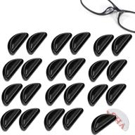 👓 12-pair adhesive silicone air chamber nose pads for eyeglasses sunglasses, 3.5mm thick, black - anti-slip soft eyewear nose pads logo