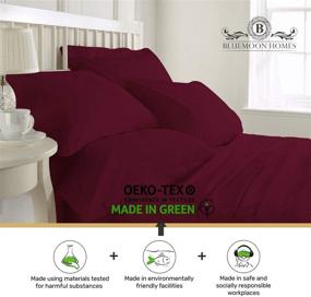 img 3 attached to 🛏️ 800 TC 100% Egyptian Cotton Sheets - Extra Long-staple Cotton Twin Sheets for Kids & Adults with Deep Pocket, Sateen Weave, Soft Cotton 4 Piece Bed Sheets Set - Twin Size, Burgundy