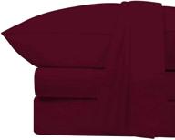 🛏️ 800 tc 100% egyptian cotton sheets - extra long-staple cotton twin sheets for kids & adults with deep pocket, sateen weave, soft cotton 4 piece bed sheets set - twin size, burgundy logo